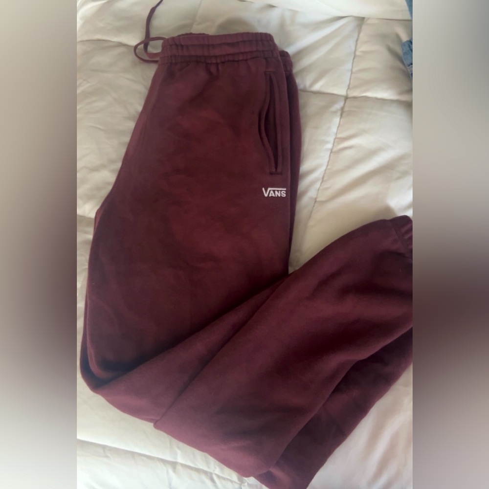 Maroon vans joggers